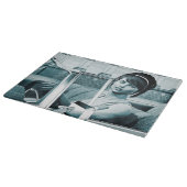 Vintage-Blaue-Glamour-Frauenporträt-Kunst Schneidebrett (Ecke)