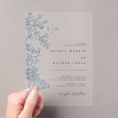 Vintage Blaue Hochzeit Acryleinladungen (Insitu (Handheld))