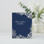 Vintage Blaue Hochzeitsnacht Einladung (Stehend Vorderseite)