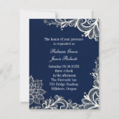 Vintage Blaue Hochzeitsnacht Einladung (Rückseite)