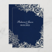 Vintage Blaue Hochzeitsnacht Einladung (Vorne/Hinten)