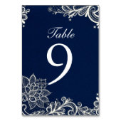 Vintage Blaue Hochzeitsnacht Tischnummer (Rückseite)