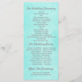 Vintage blaue Hochzeitsprogramme Programm (Rückseite)