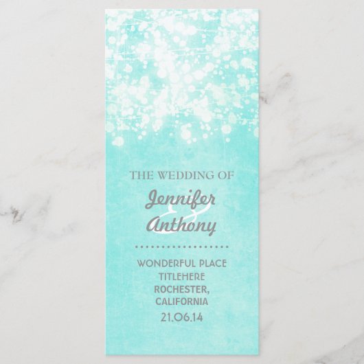 Vintage blaue Hochzeitsprogramme Programm (Vorderseite)