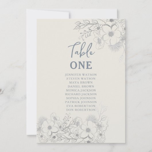 Vintage blaue Hochzeitstabelle (Vorderseite)