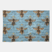 Vintage blaue Honig-Biene Geschirrtuch (Horizontal)