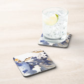 Vintage blaue japanische Kunst Getränkeuntersetzer (Rechte Seite)