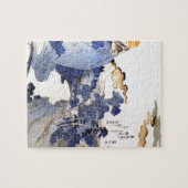 Vintage blaue japanische Kunst Puzzle (Horizontal)