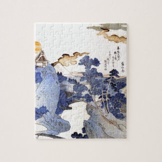 Vintage blaue japanische Kunst Puzzle