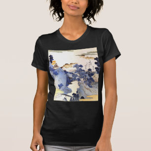 Vintage Blaue Japanische Kunst T-Shirt