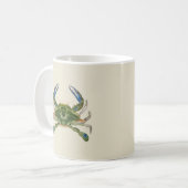 Vintage blaue Krabbe im Hintergrund Kaffeetasse (Vorderseite Links)