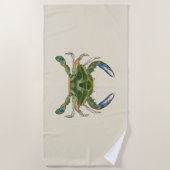 Vintage blaue Krabbe im Hintergrund Strandtuch (Vorderseite)