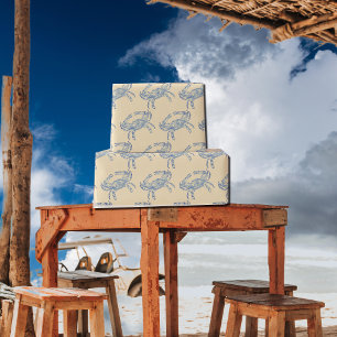 Vintage blaue Krabbe Nr. 2 Geschenkpapier