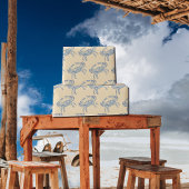 Vintage blaue Krabbe Nr. 2 Geschenkpapier