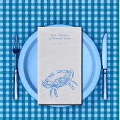 Vintage blaue Krabbe personalisiert Serviette