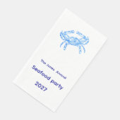 Vintage Blaue Krabbe - personalisiert  Serviette (Ecke)