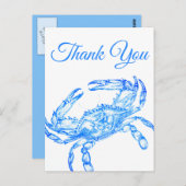 Vintage blaue Krabbe - vielen Dank Postcard Postkarte (Vorne/Hinten)