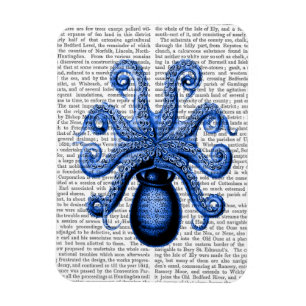 Vintage Blaue Kraulquappe 1 Unterseite Magnet