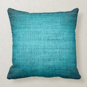 Vintage blaue Leinwand-rustikaler Leinenjutefaser Kissen