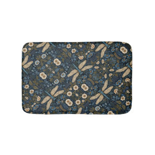 Vintage blaue Libelle Badematte