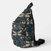 Vintage blaue Libelle Crossbody Bag (Rechte Ecke)