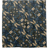 Vintage blaue Libelle Duschvorhang (Vorderseite)