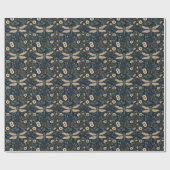 Vintage blaue Libelle Geschenkpapier (Flach)
