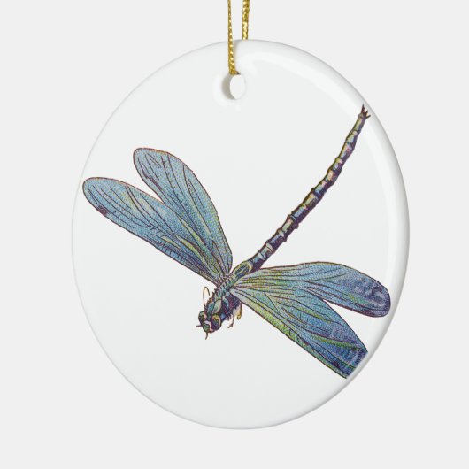 Vintage blaue Libelle Keramik Ornament (Links)