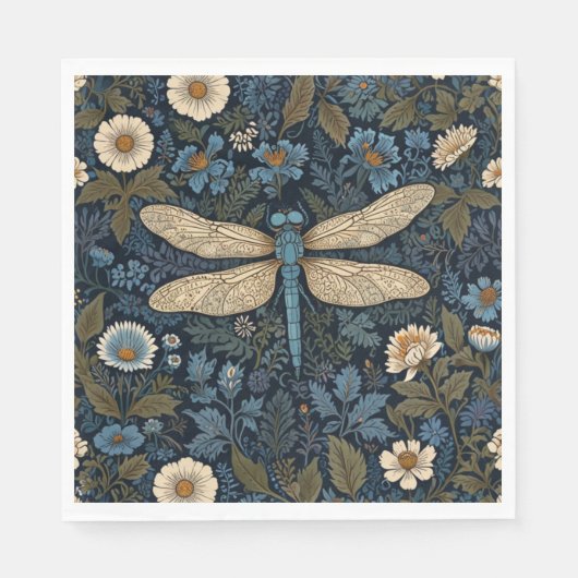 Vintage blaue Libelle Serviette (Vorderseite)