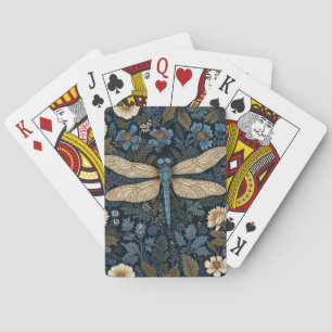 Vintage blaue Libelle Spielkarten