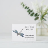 Vintage blaue Libelle Visitenkarte (Stehend Vorderseite)