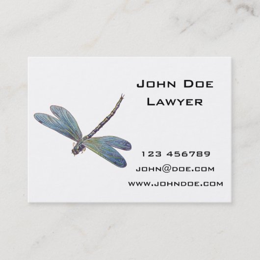 Vintage blaue Libelle Visitenkarte (Vorderseite)
