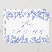 Vintage blaue Liebe ist die Lebensart Einladung (Vorne/Hinten)