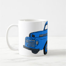 Vintage blaue LKW-Kaffeetasse/Tasse