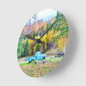 Vintage blaue LKW-Mauer-Uhr Runde Wanduhr (Winkel)