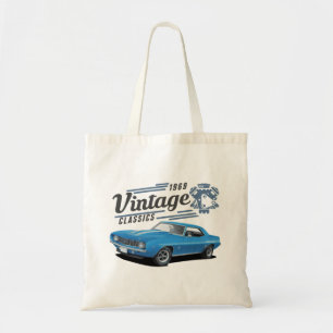 Vintage Blaue Muscle Car Tragetasche
