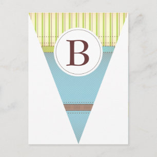 Vintage Blaue Party-Flaggen-Girlande-Banner-Postka Postkarte