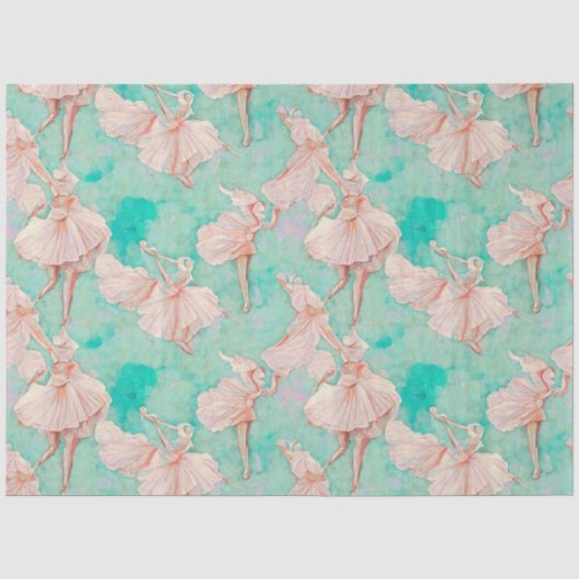 Vintage blaue Pastelle Tiny Dancer Print Seidenpapier (Vorderseite)