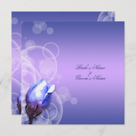 Vintage Blaue Rose Antike Fantasiehochzeit Einladung (Vorne/Hinten)