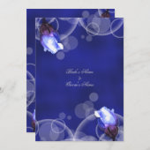 Vintage Blaue Rose Antike Fantasiehochzeit Einladung (Vorne/Hinten)