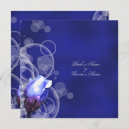 Vintage blaue Rose Antiquitätenhochzeit Einladung (Vorne/Hinten)