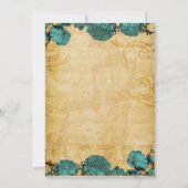 Vintage blaue Rose Eiffelturm Quinceañera Einladung (Rückseite)