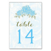 Vintage blaue Rose Hochzeitskarte Tischnummer (Rückseite)