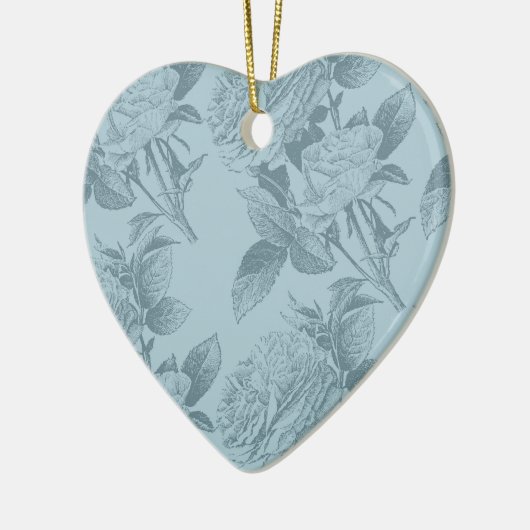 Vintage blaue Rose Keramikornament (Links)