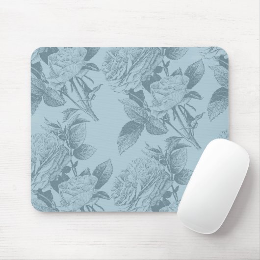 Vintage blaue Rose Mousepad (Mit Mouse)