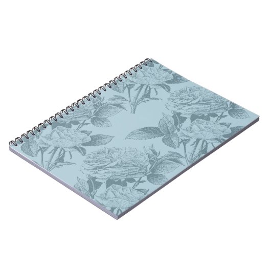 Vintage blaue Rose Notizblock (Linke Seite)