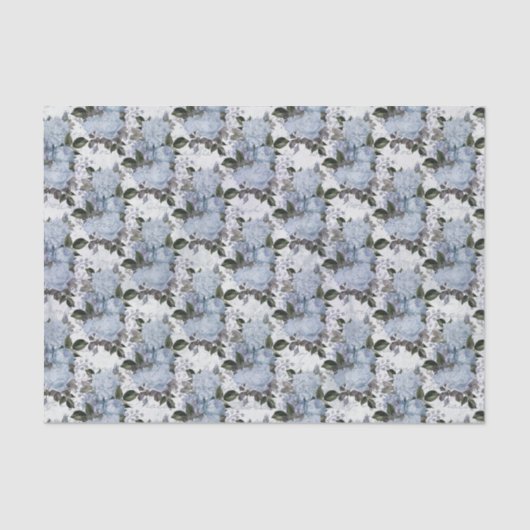 Vintage blaue Rose Seidenpapier (Vorderseite)