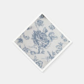 Vintage blaue Rose Serviette (Ecke)
