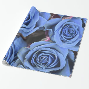 Vintage blaue Rosen-Blumengeschenk-Verpackung Geschenkpapier