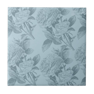 Vintage blaue Rosen Fliese